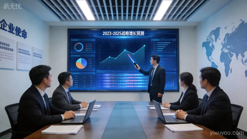 企业高质量发展战略研讨数据大屏展示四大核心路径,体现现代化经营理念