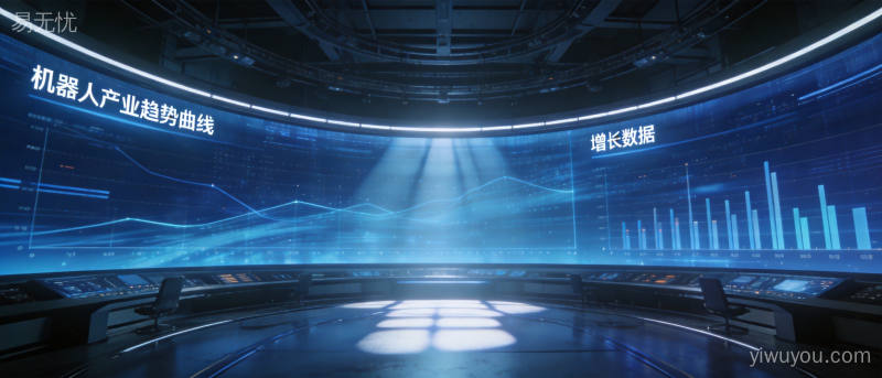 行业研究报告图表特写,数据可视化呈现机器人产业链全景与市场规模预测