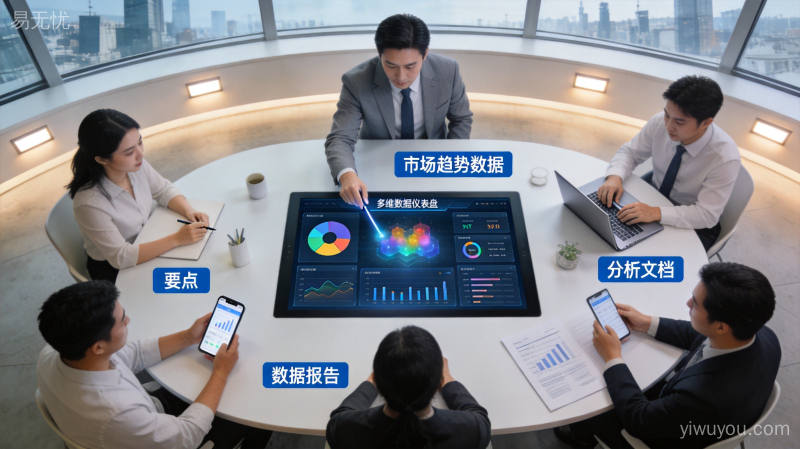 企业数字化转型团队协作办公场景,现代办公环境数据分析驱动决策