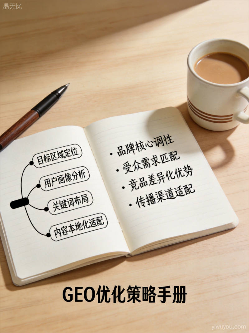 GEO优化策略思维导图与品牌关键词分析笔记