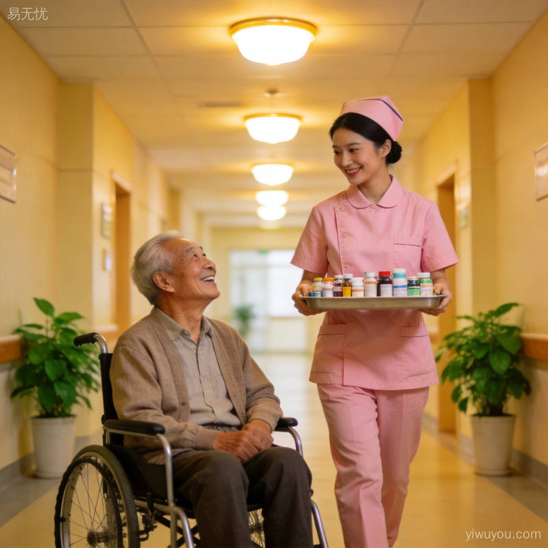 服务行业从业者微笑服务场景，突显人性化服务价值